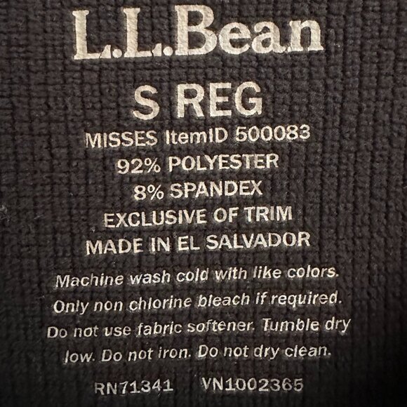 Women's L.L.Bean Midweight Base Layer Crew Top - Small, Black - Picture 5 of 5